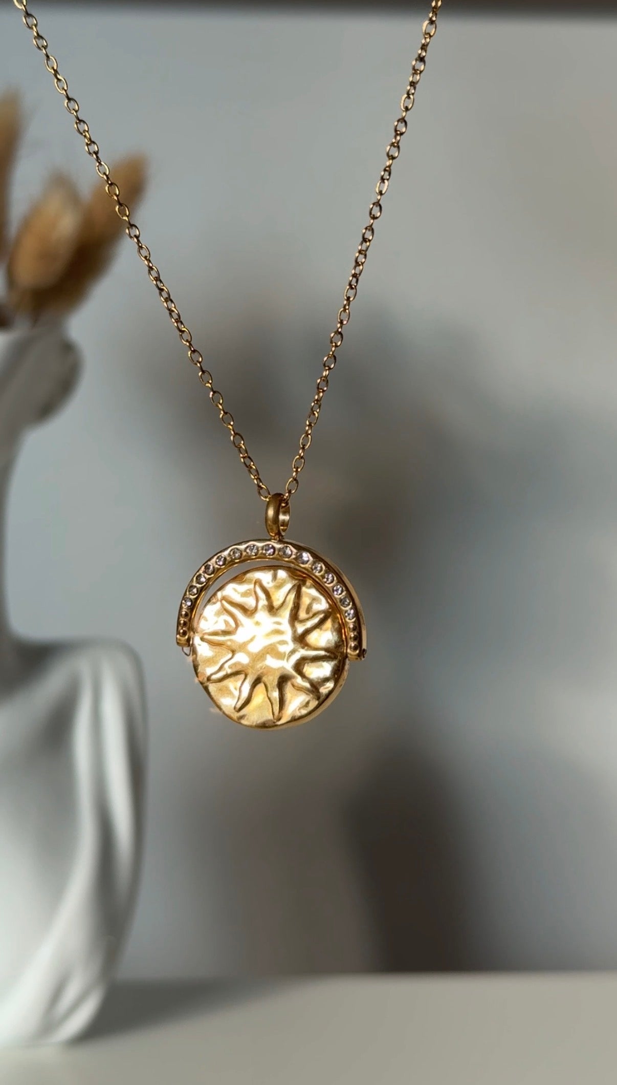 NALA – Sun & Moon Coin Necklace, Gold Plated