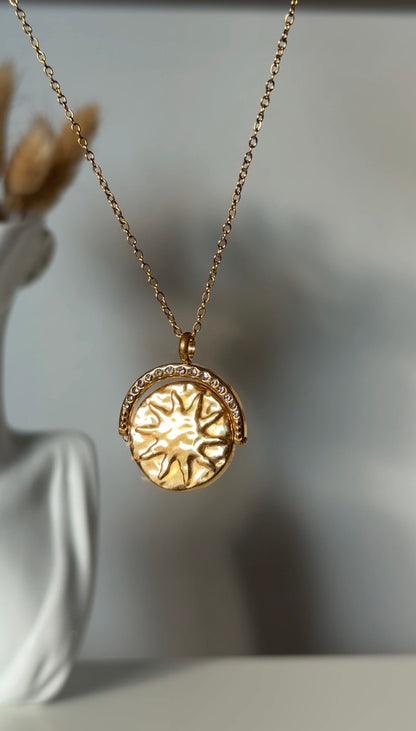 NALA – Sun & Moon Coin Necklace, Gold Plated