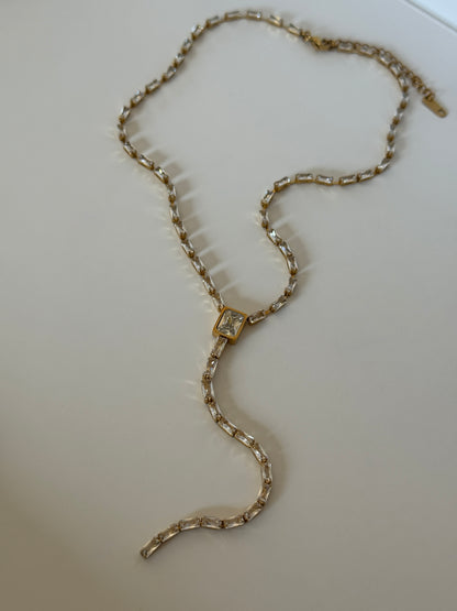 Y-Drop Necklace, Stainless Steel & 18K Gold Plated