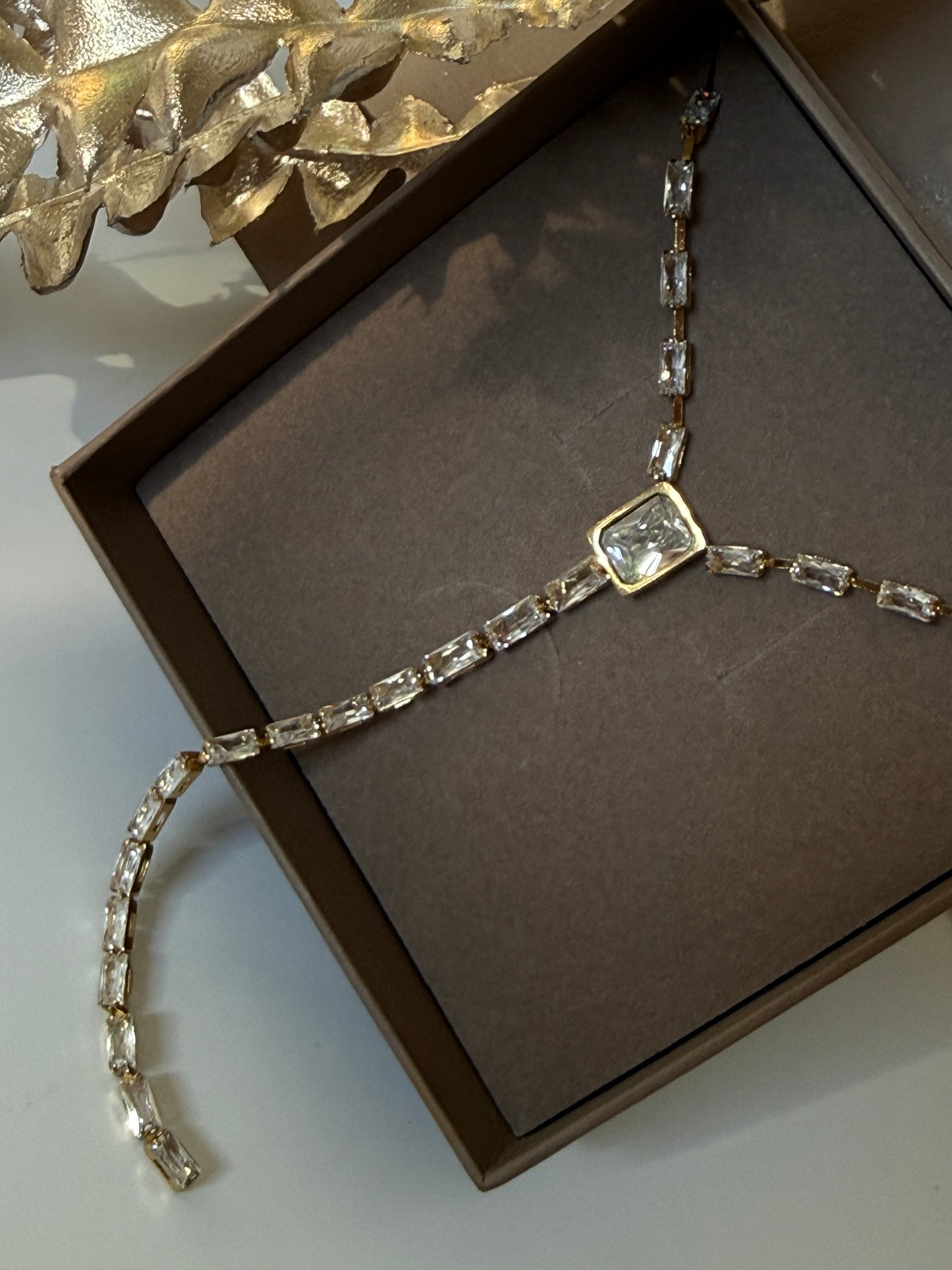 Y-Drop Necklace, Stainless Steel & 18K Gold Plated