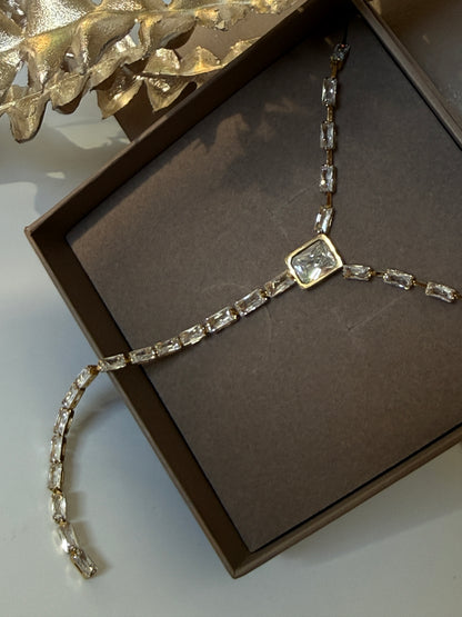 Y-Drop Necklace, Stainless Steel & 18K Gold Plated