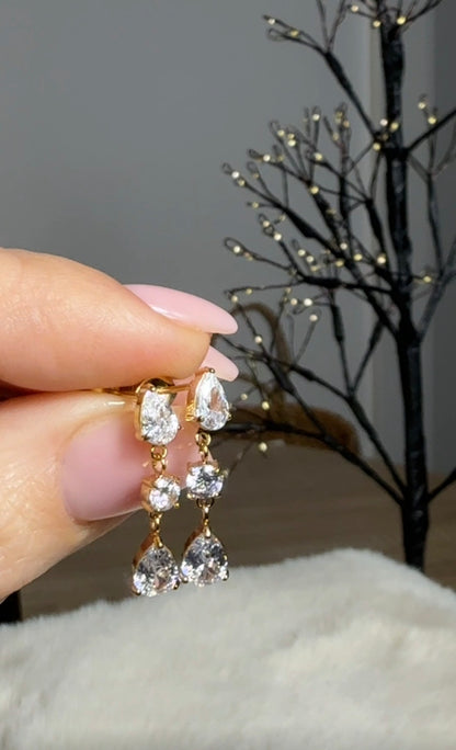 FRANKA - Teardrop Zirconia Drop Earrings