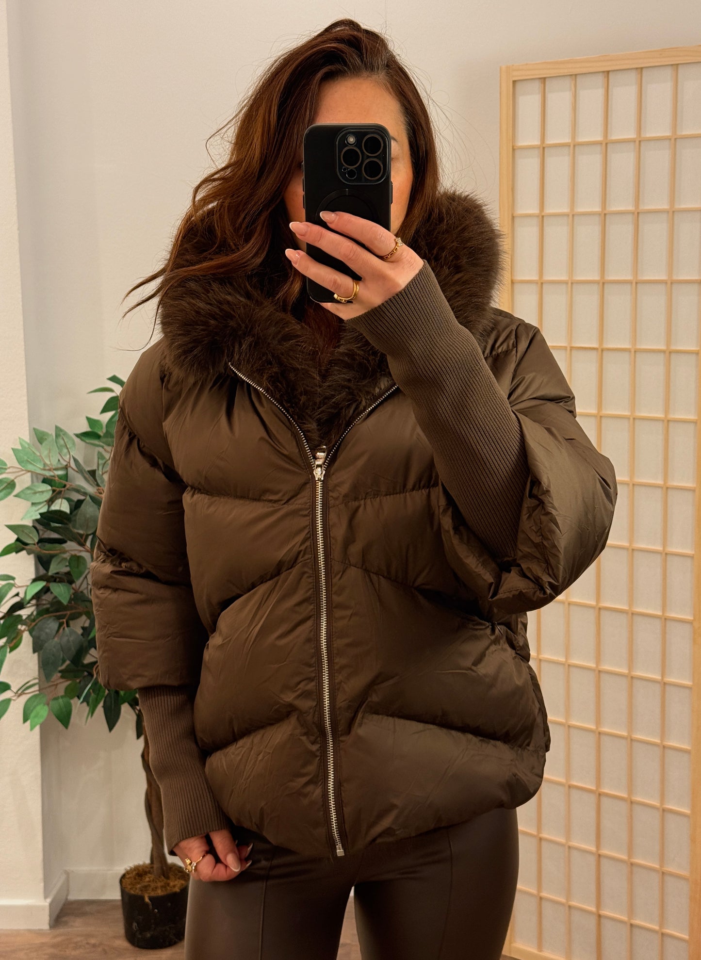 ESPRESSA Faux Fur Puffer Jacke