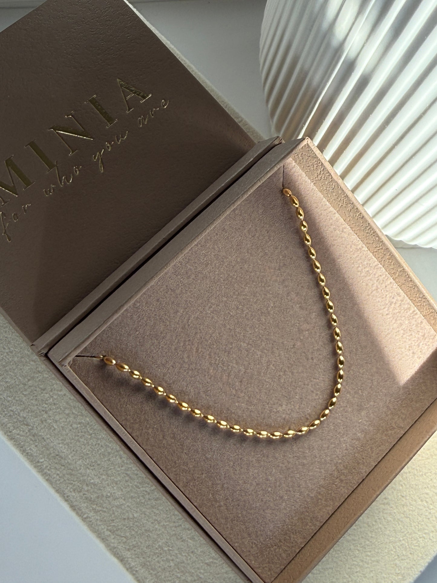 Oval Link Chain Necklace, 18K Gold Plated Stainless Steel