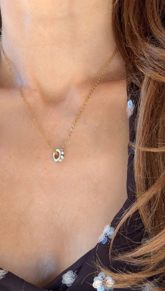 Circle Charm mit Zirkonia
