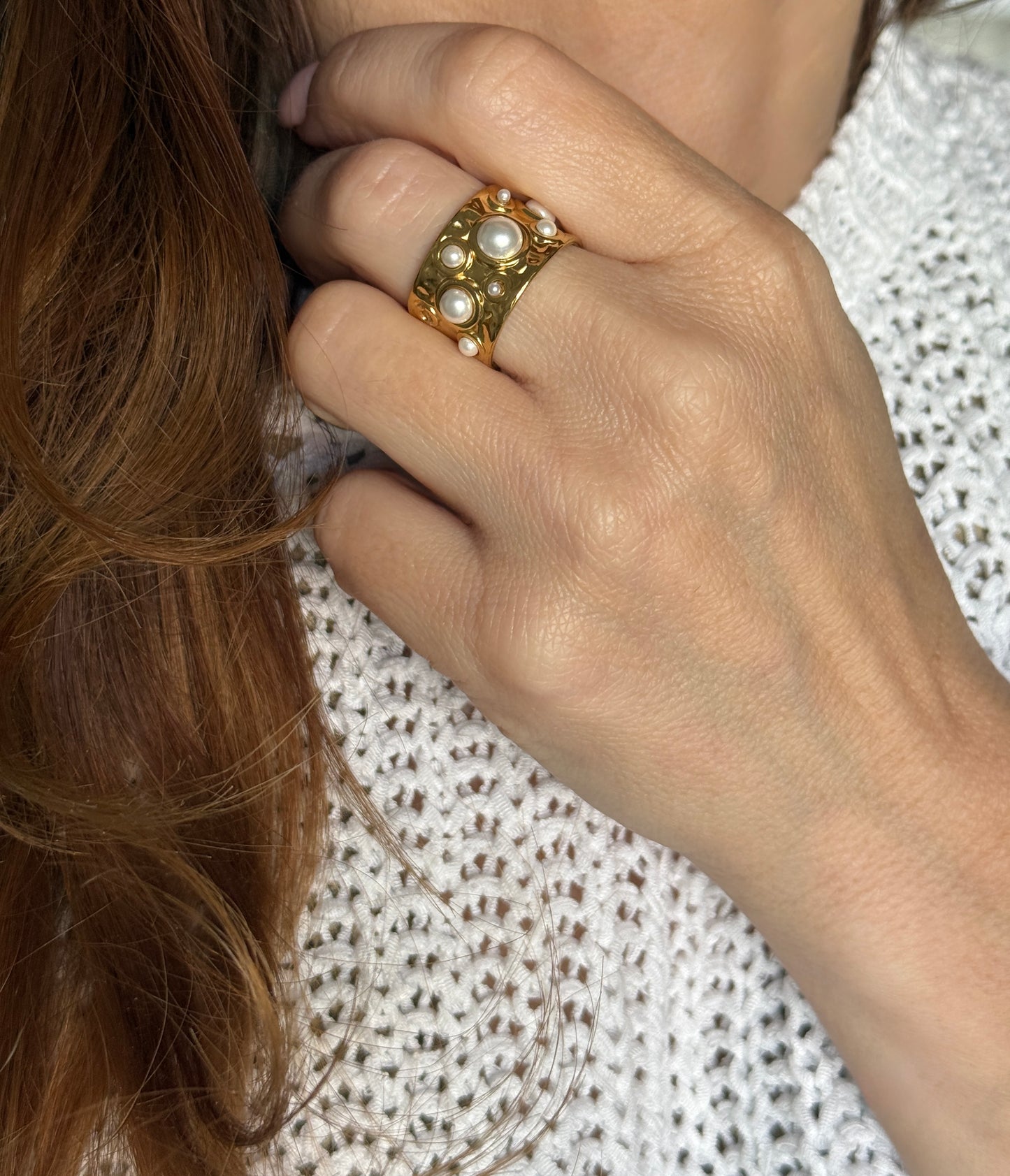 MILA – Pearl Ring, Gold Plated