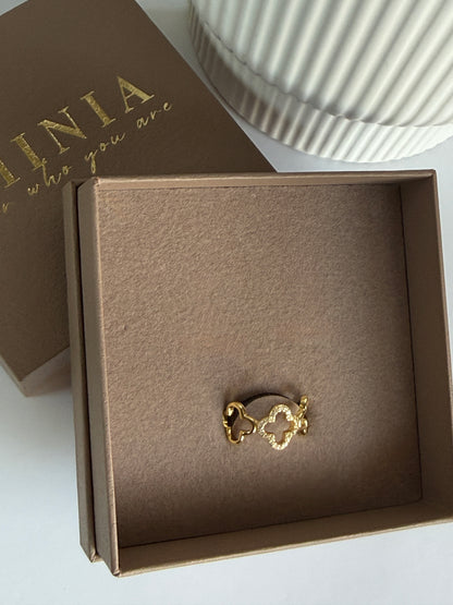 ELI – Adjustable Flower Ring, Gold-Plated Sterling Silver