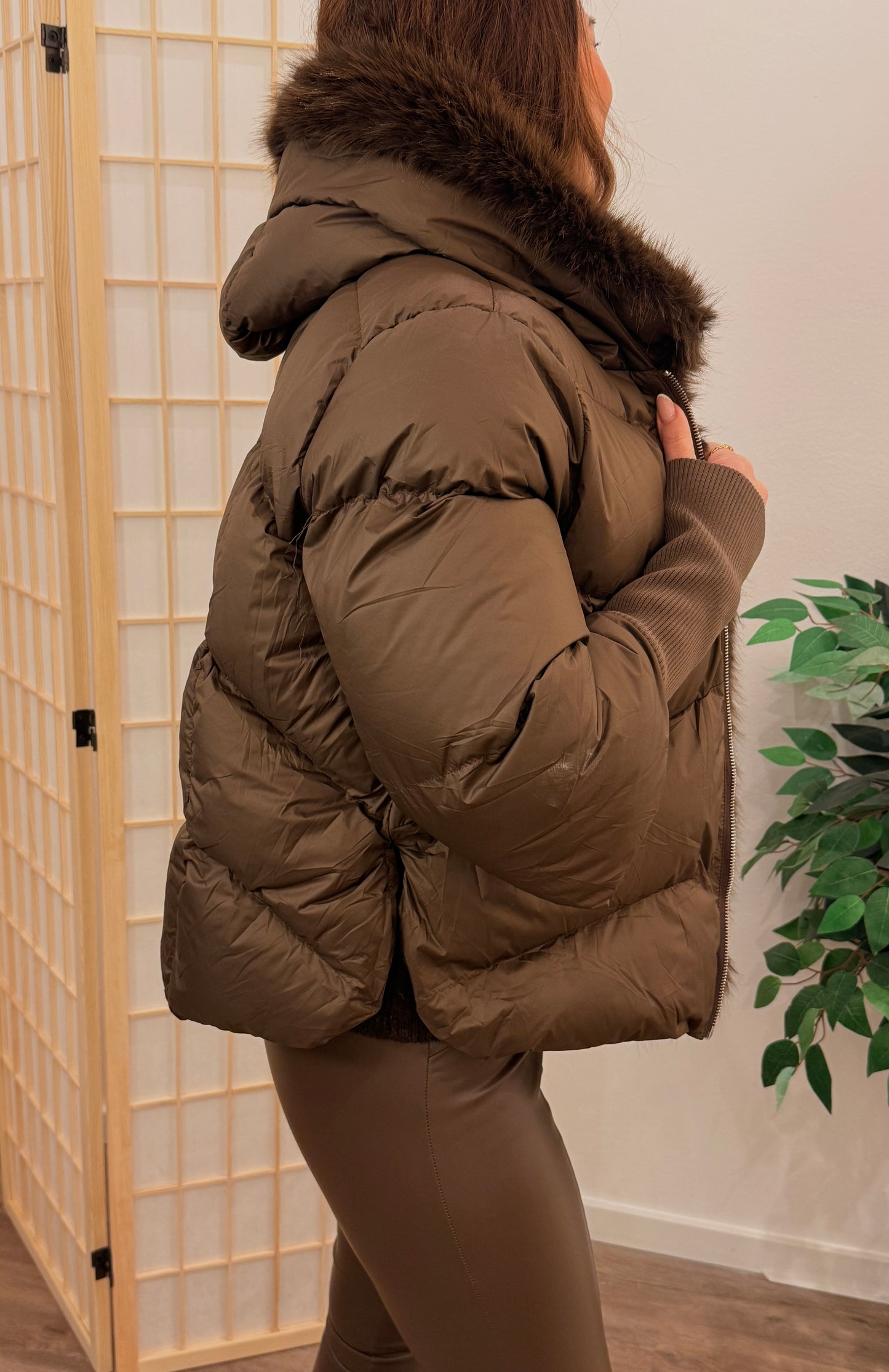 ESPRESSA Faux Fur Puffer Jacke