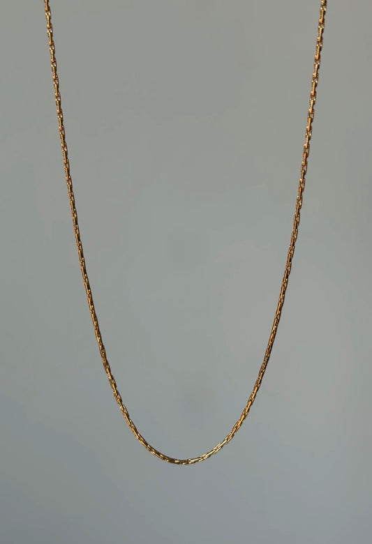 Fine Link Kette - 0,8 mm, 18K vergoldet