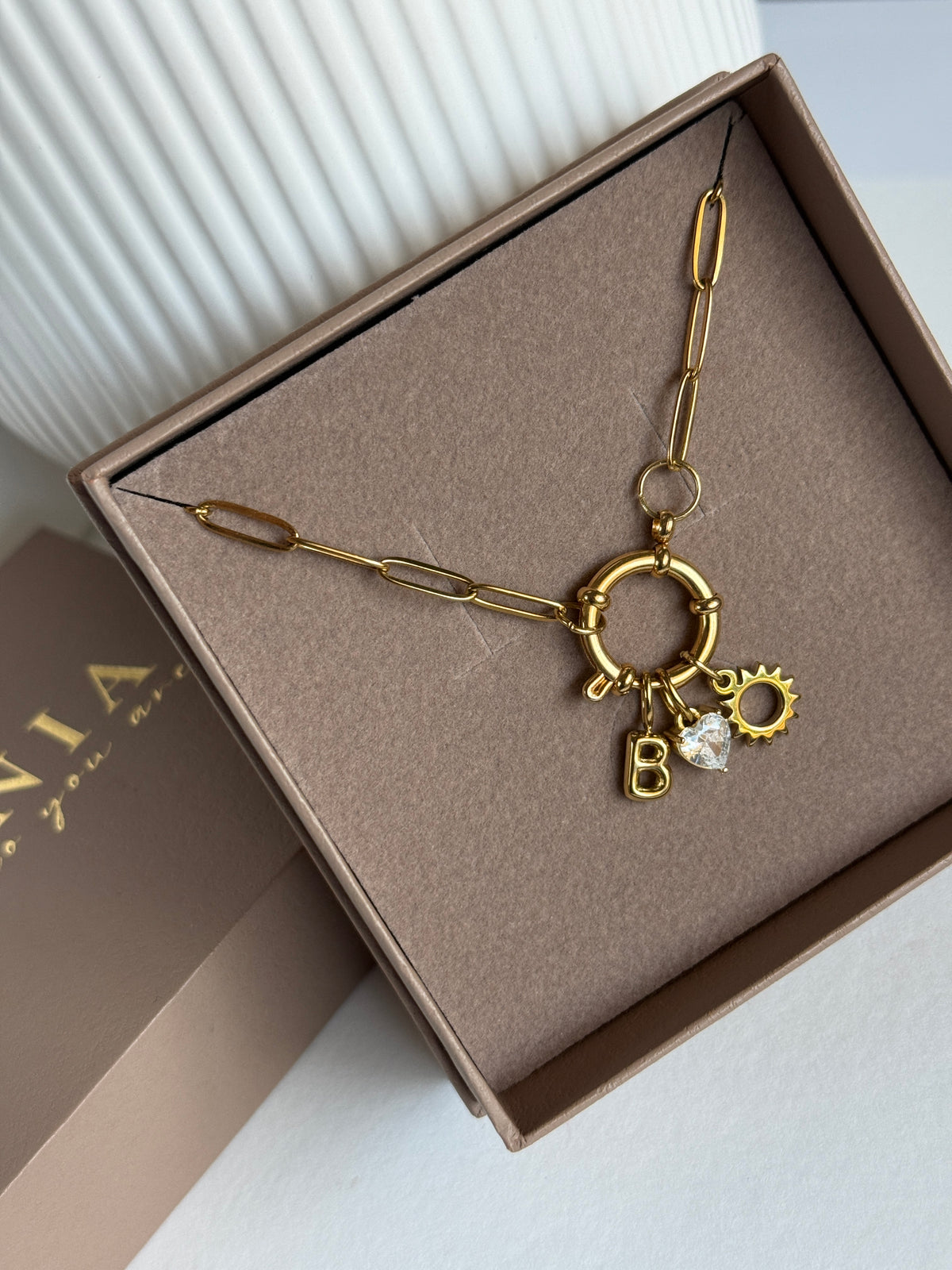 Puffy Initial Charm