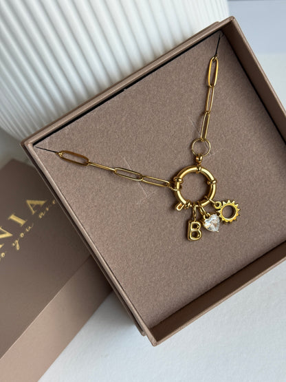 Puffy Initial Charm