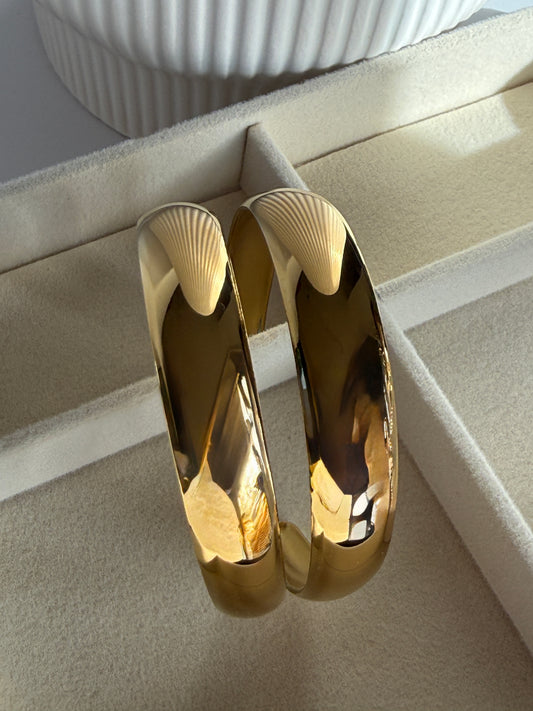 Double Layer Cuff Bracelet, 18K Gold-Plated Stainless Steel