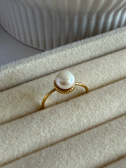 NOLA – Adjustable Pearl Ring, 18K Gold-Plated Sterling Silver