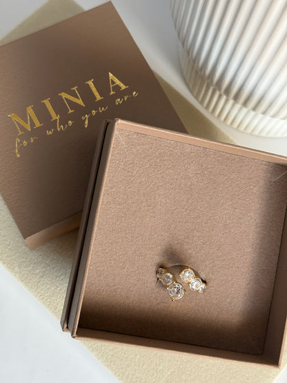KLARA – Adjustable Cubic Zirconia Ring, 18K Gold-Plated