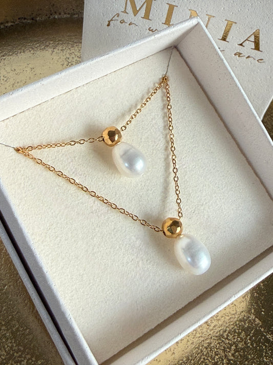 LIORA – Pearl Necklace, Gold Plated