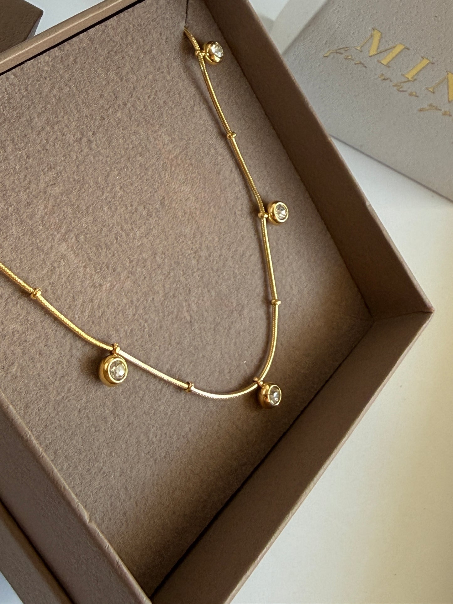NANI – Fine Chain Necklace with Zirconia, Gold Plated