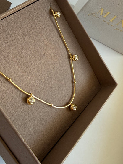 NANI – Fine Chain Necklace with Zirconia, Gold Plated