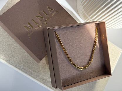 Classic Cuban Chain Necklace, 18K Gold Plated Stainless Steel · 3mm