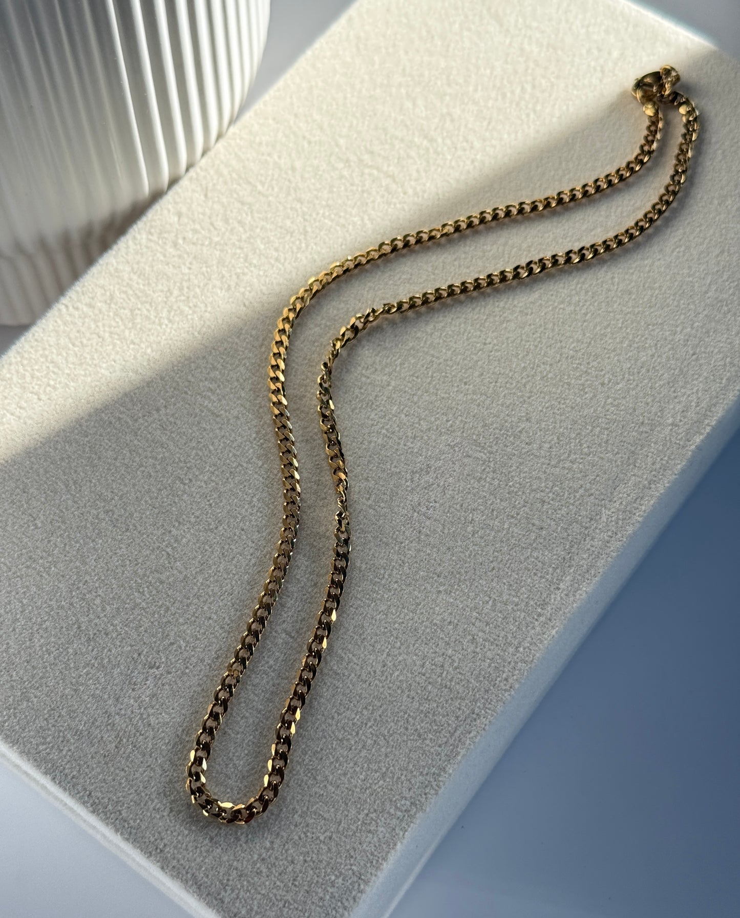Classic Cuban Chain Necklace, 18K Gold Plated Stainless Steel · 3mm