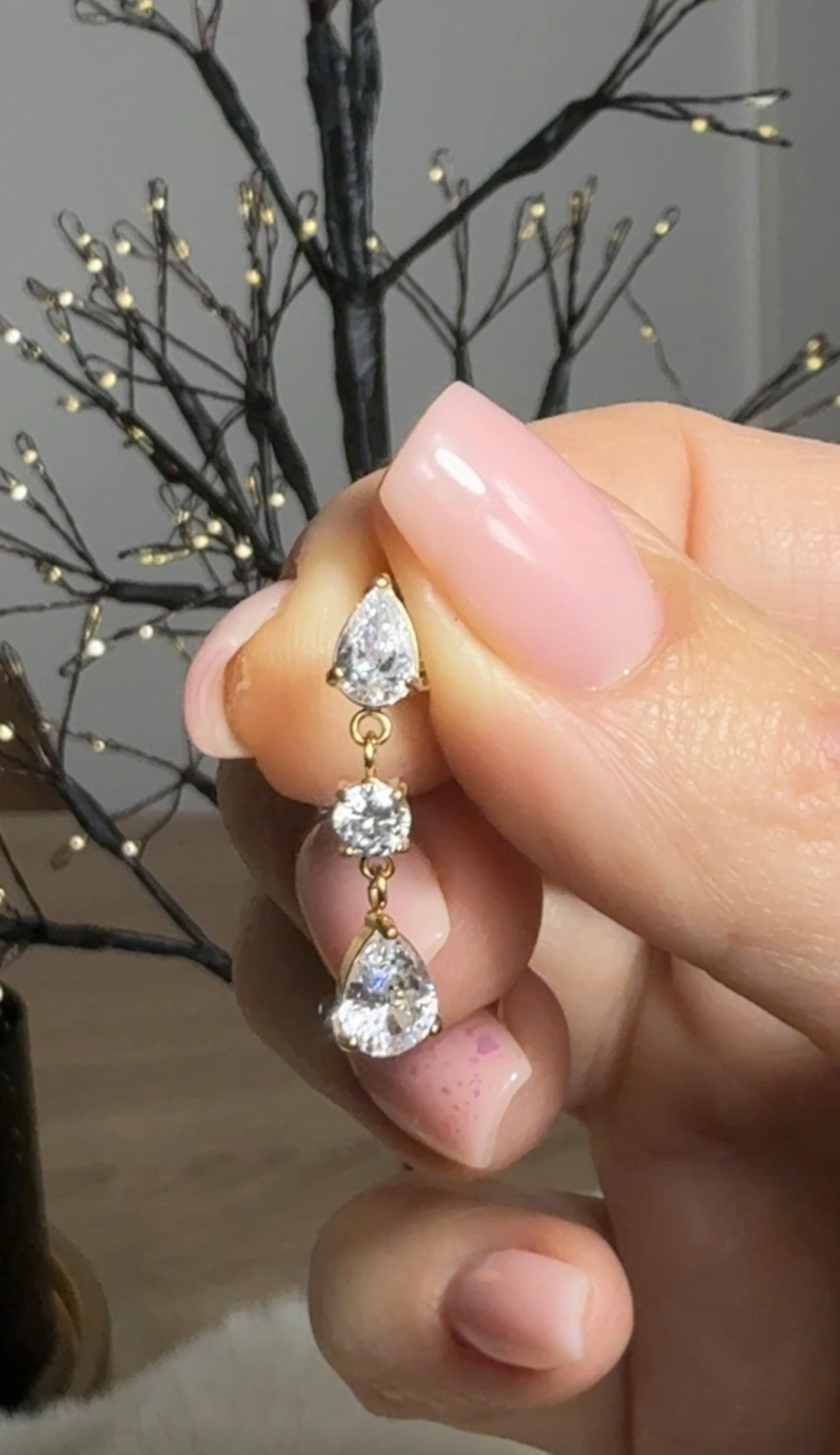 FRANKA - Teardrop Zirconia Drop Earrings