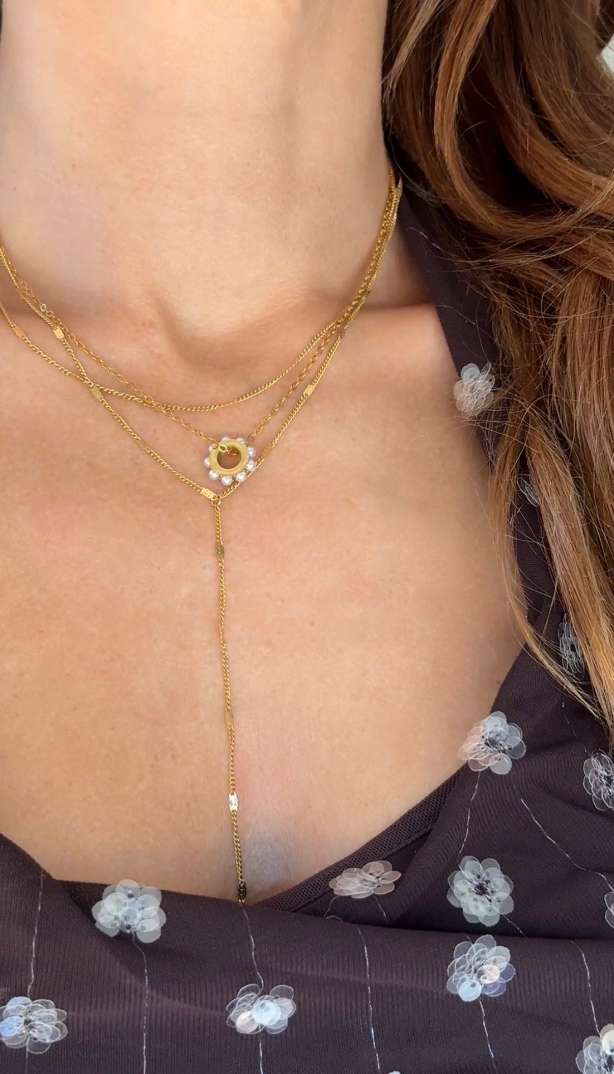 Circle Charm mit Perlen