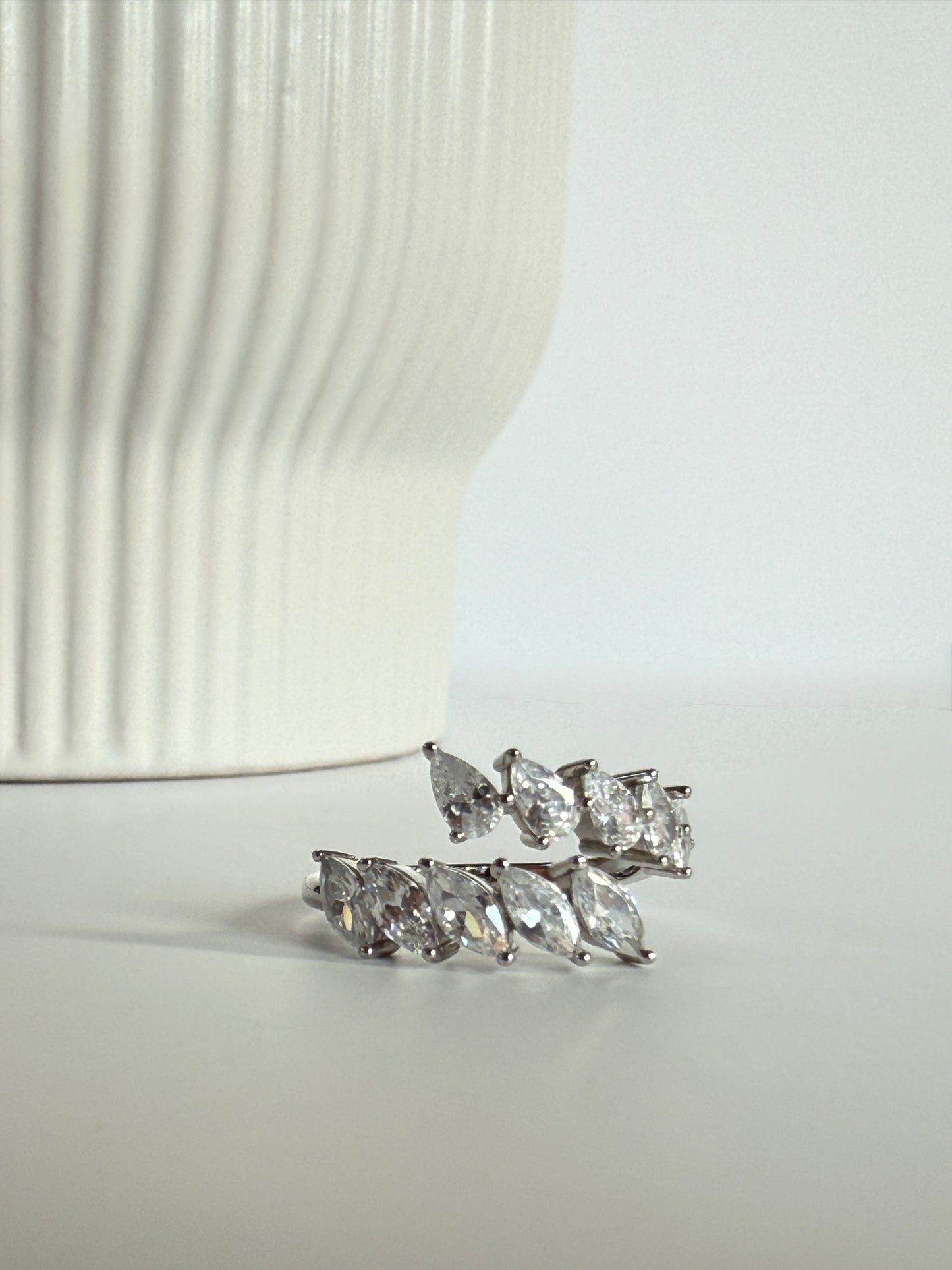 SOPHIA – Adjustable Marquise Cut Ring, Sterling Silver