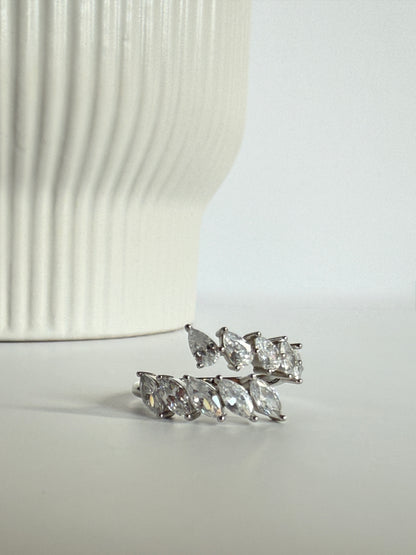 SOPHIA – Adjustable Marquise Cut Ring, Sterling Silver