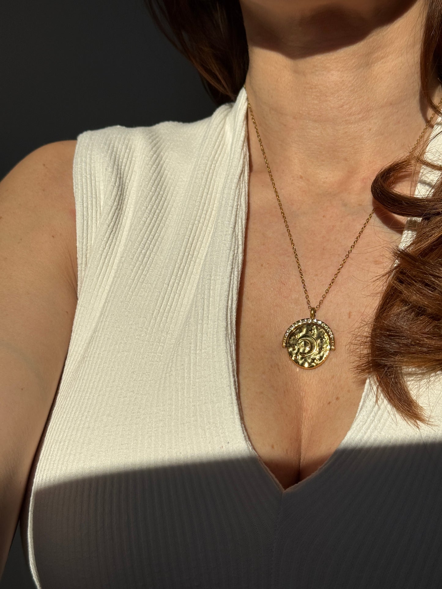 NALA – Sun & Moon Coin Necklace, Gold Plated