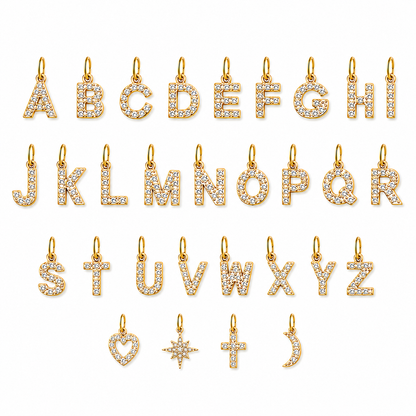 Zirkonia Letter Charm