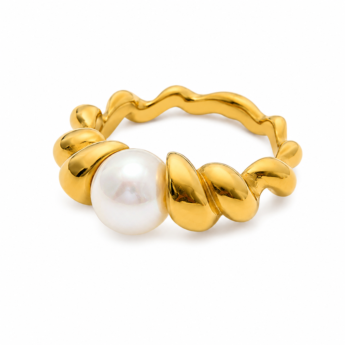 Twisted Pearl Ring