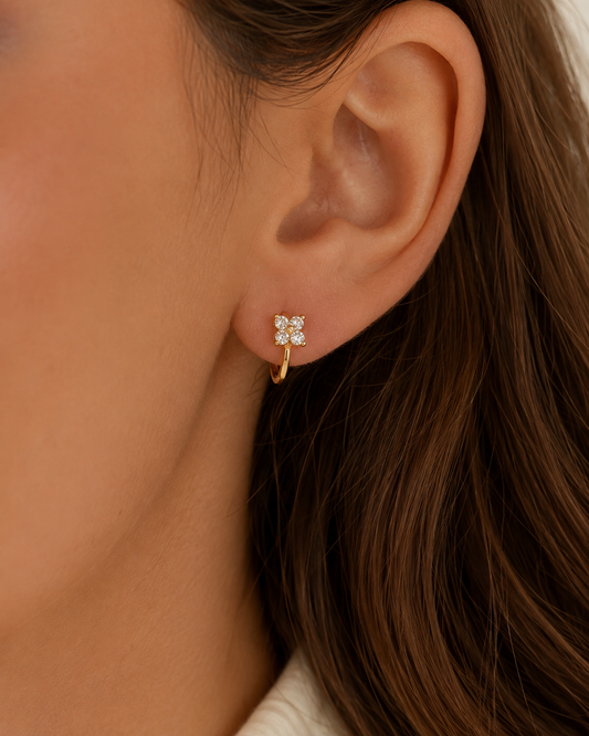 Clover Kiss Hoops | 925 Silber