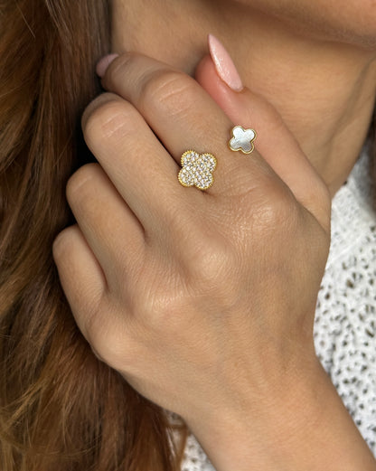 CLOVA – Adjustable Gold-Plated Sterling Silver Ring