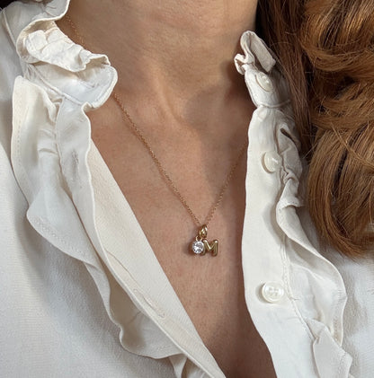 Puffy Initial Charm