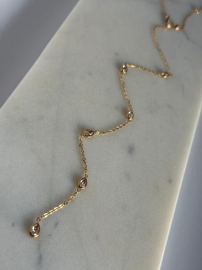 Y-Drop Necklace, Stainless Steel & 18K Gold Plated