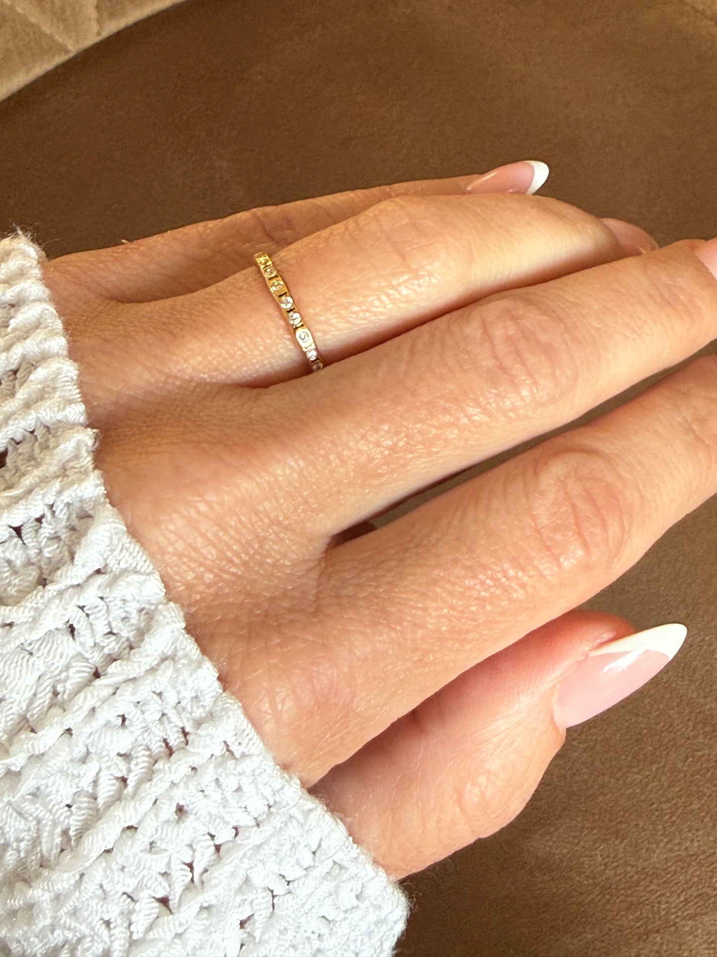 VANE – Cubic Zirconia Band Ring, Gold-Plated