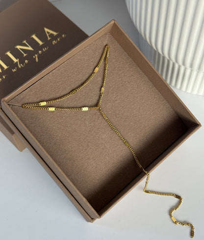 Layered Y Necklace · Stainless Steel · Gold or Silver