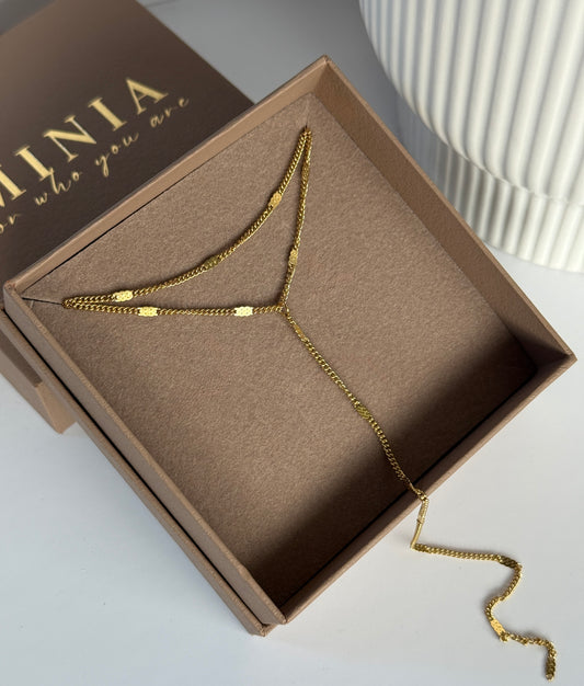Layered Y Necklace · Stainless Steel · Gold or Silver