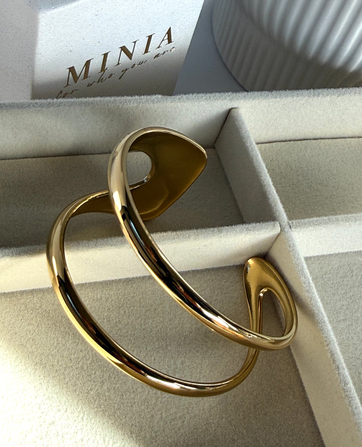 Adjustable Double Layer Cuff Bracelet, 18K Gold-Plated Stainless Steel