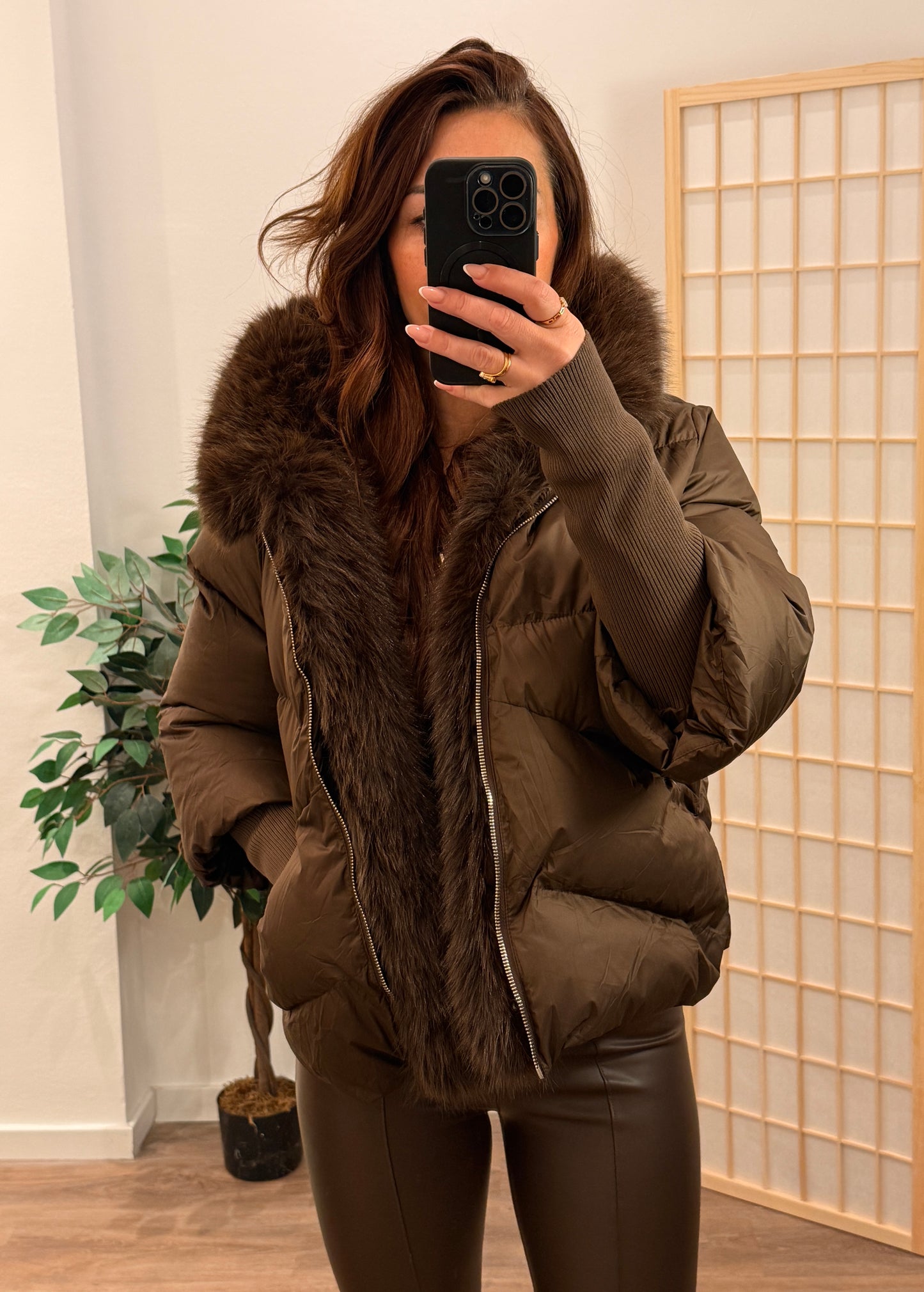 ESPRESSA Faux Fur Puffer Jacke