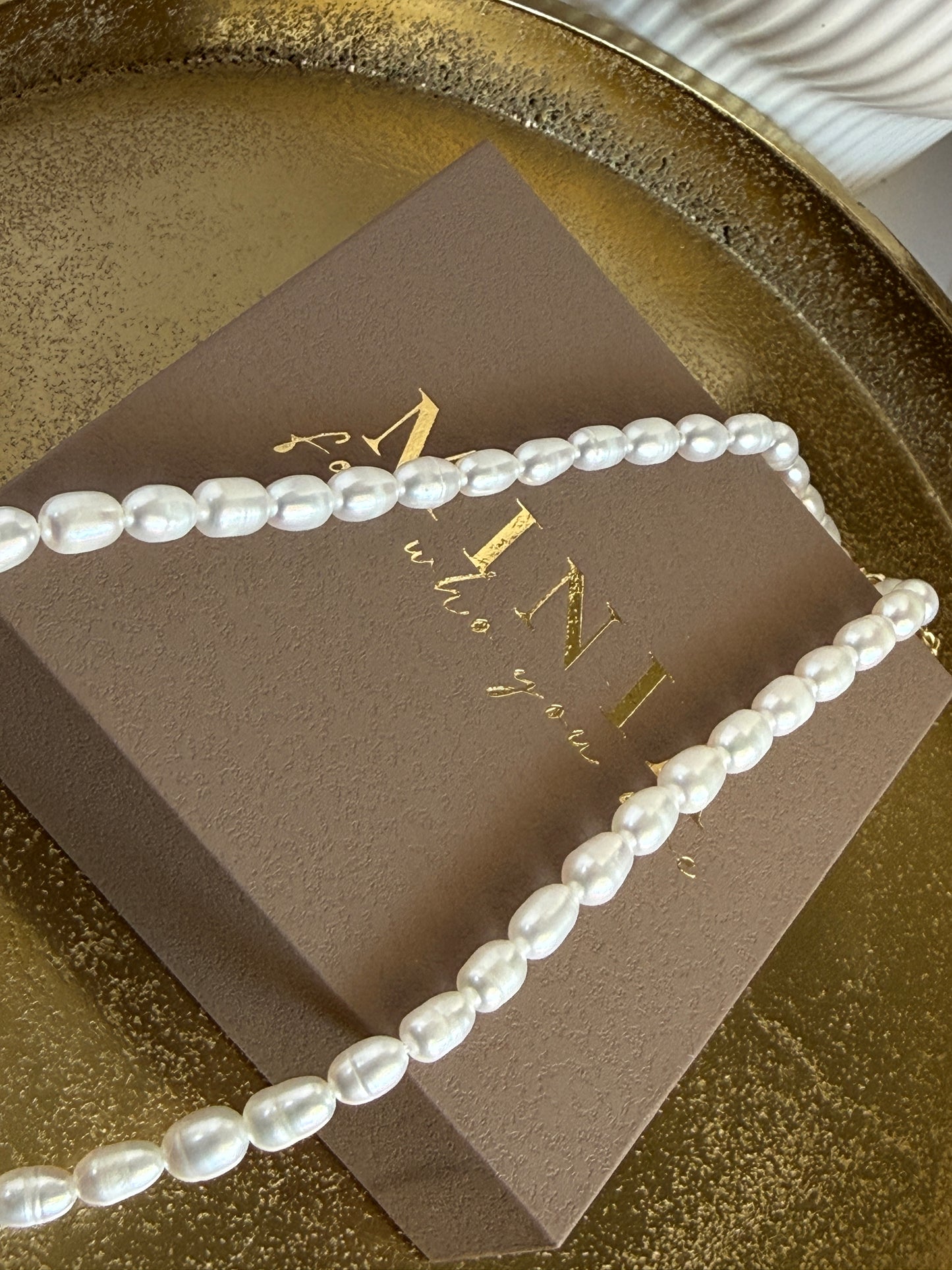 EVA – Pearl Necklace, Gold Plated