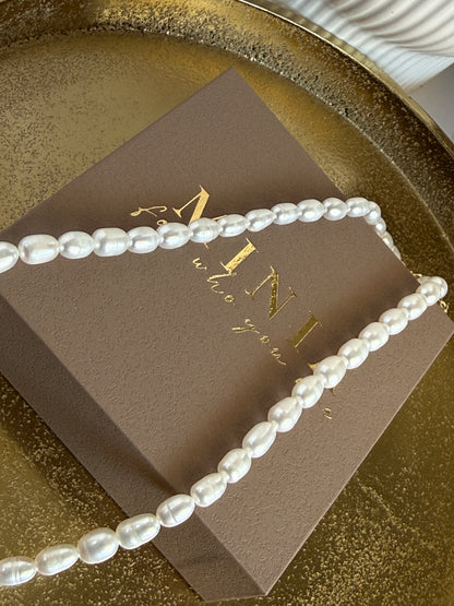 EVA – Pearl Necklace, Gold Plated