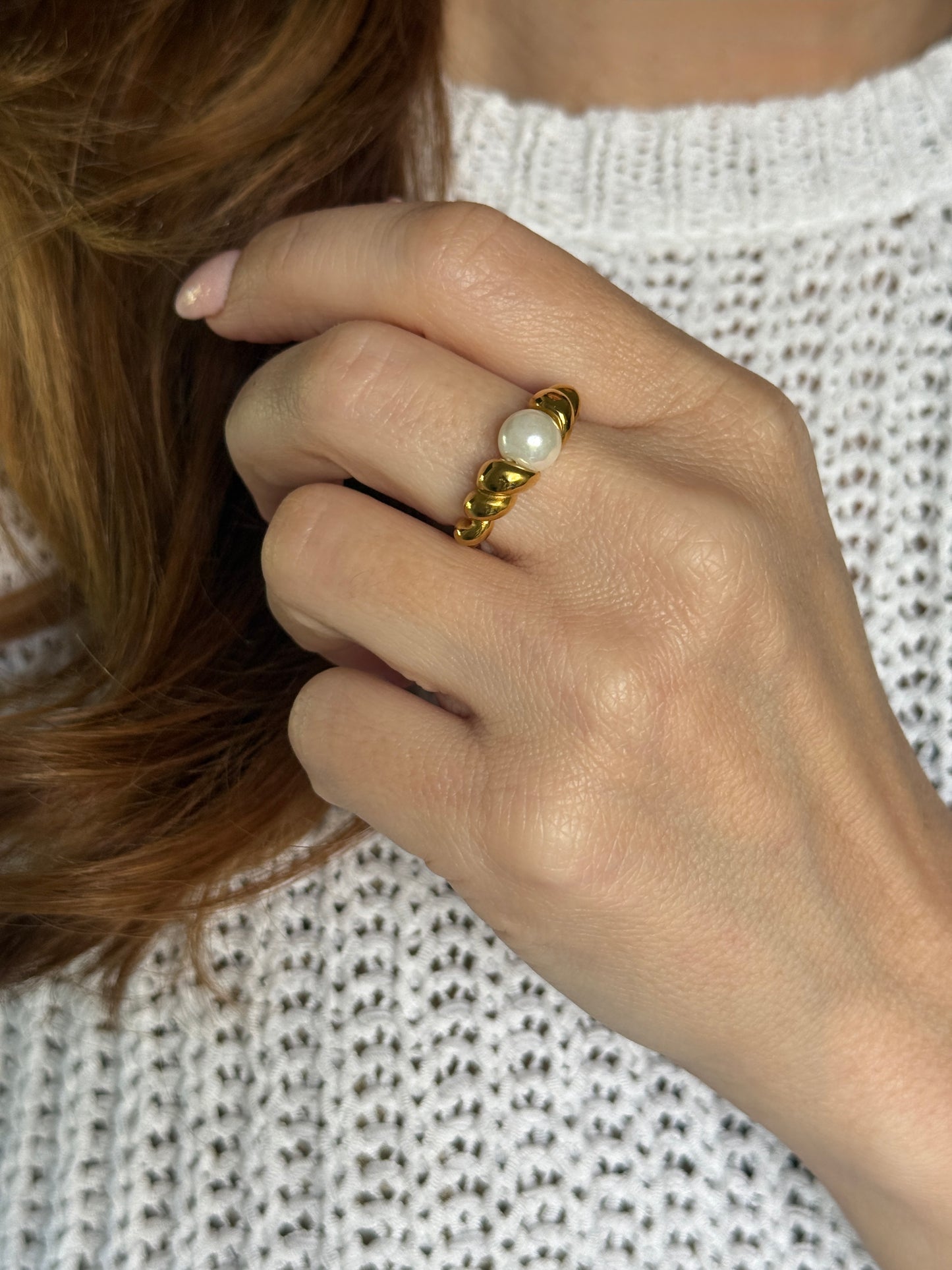 NILA – Pearl Ring, 18K Gold-Plated