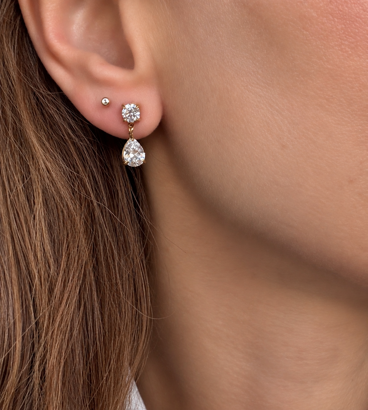 Teardrop Zirconia Stud Drops