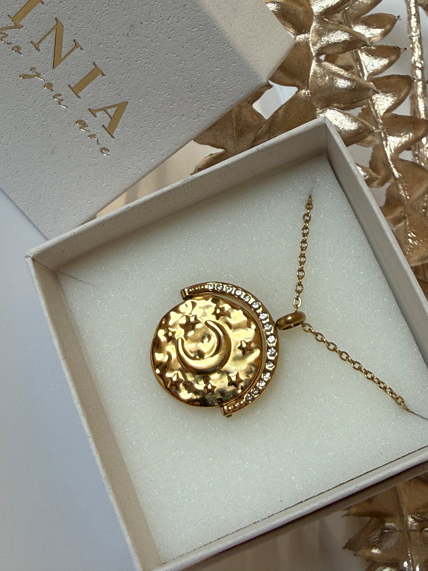 NALA – Sun & Moon Coin Necklace, Gold Plated