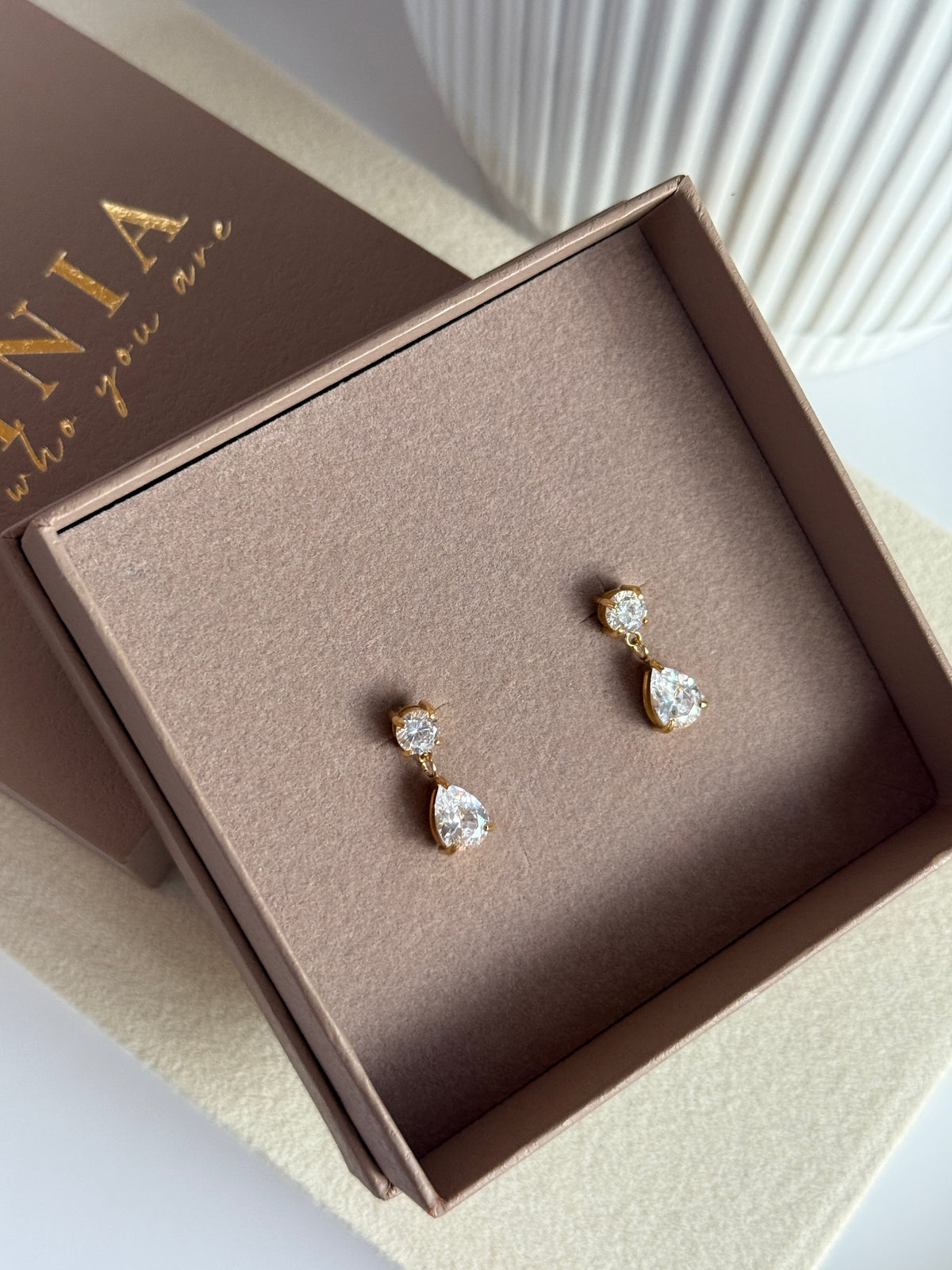 Teardrop Zirconia Stud Drops
