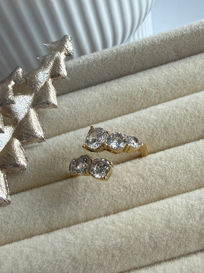 KLARA – Adjustable Cubic Zirconia Ring, 18K Gold-Plated
