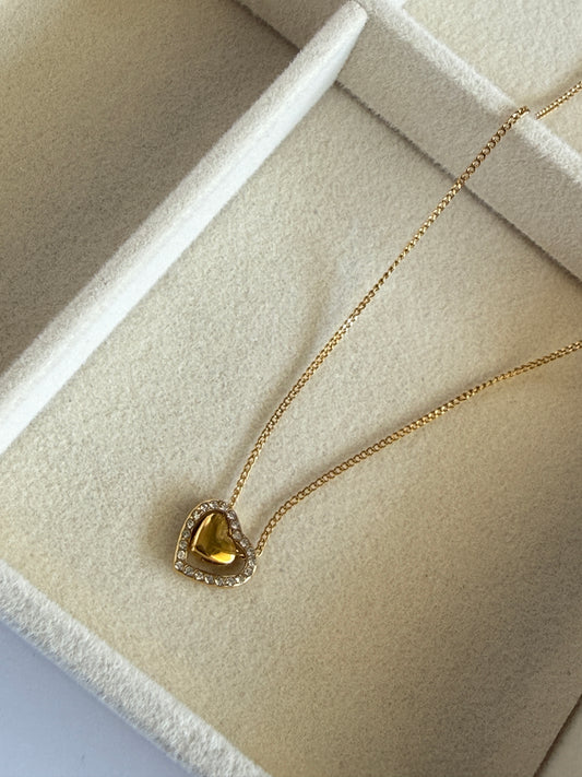 ALMA – Heart Zirconia Necklace, Gold Plated