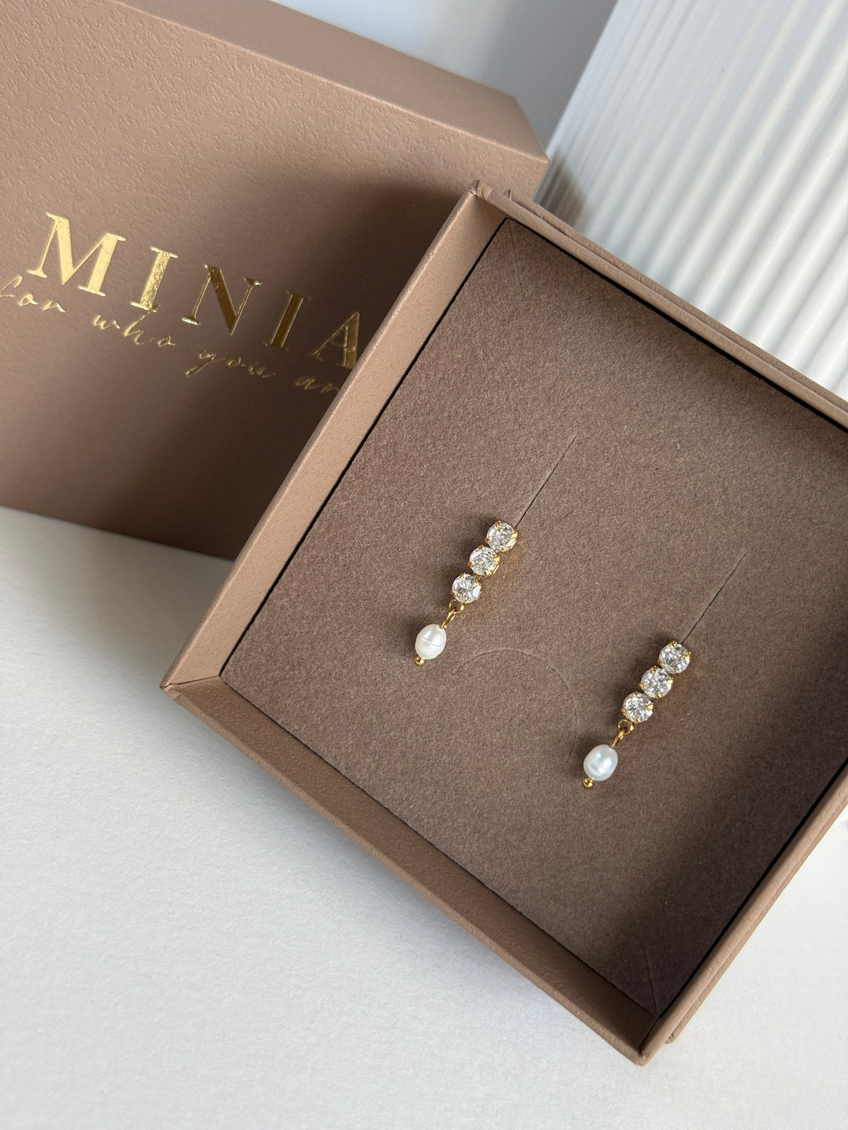 Pearl Dangle Studs