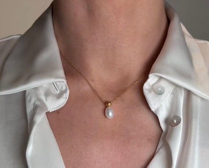 LIORA – Pearl Necklace, Gold Plated