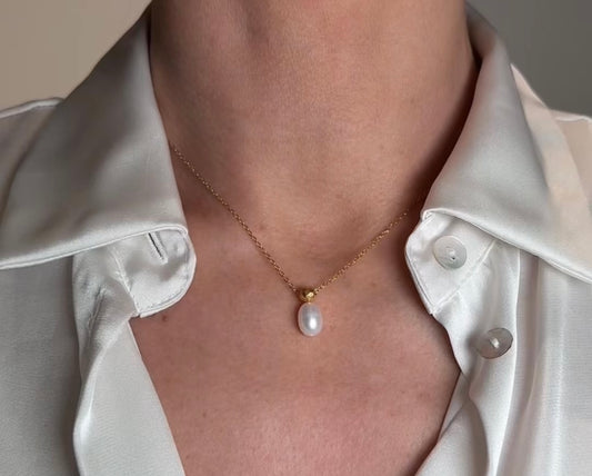 LIORA – Pearl Necklace, Gold Plated